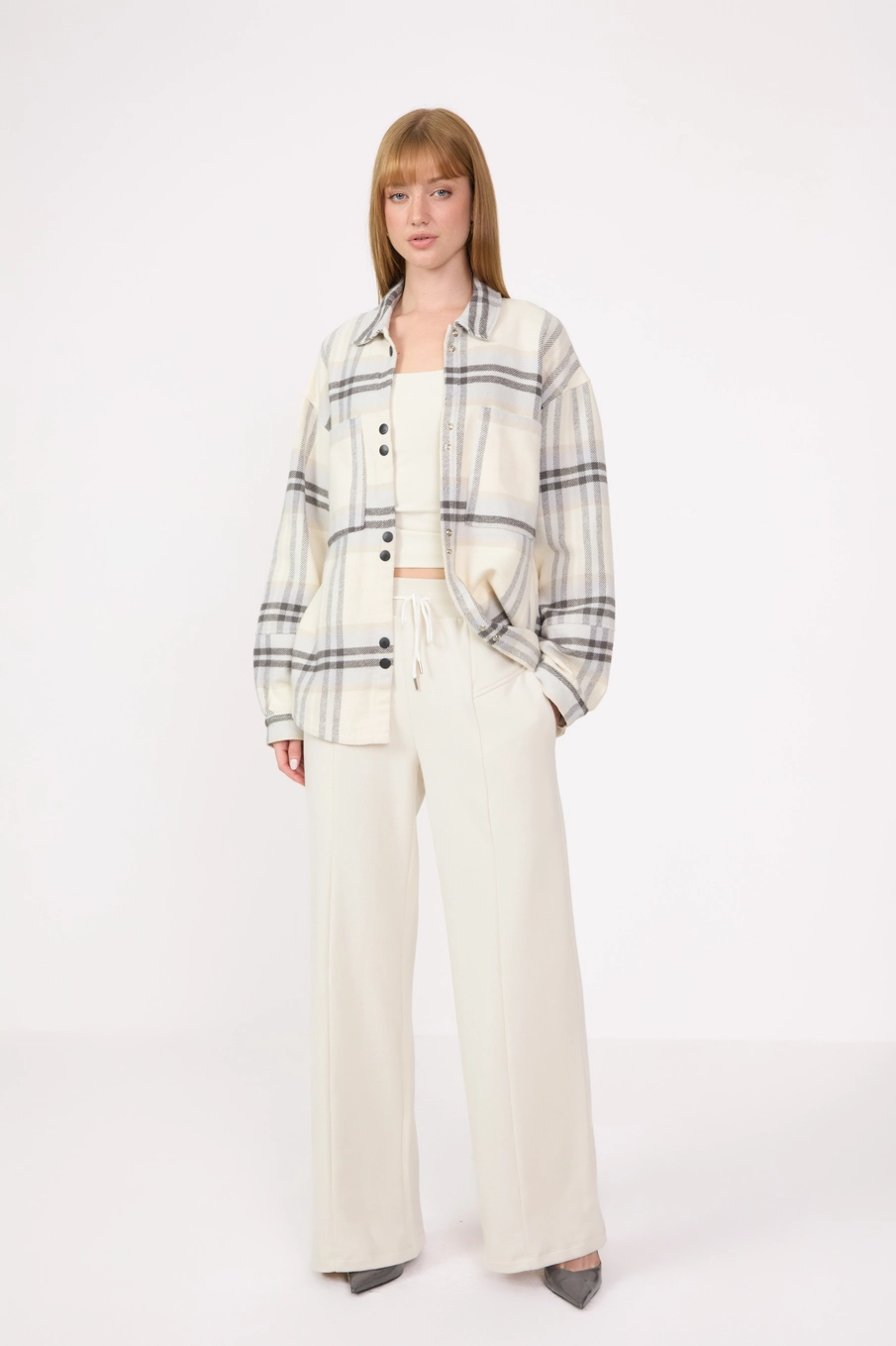 Camisa Feminina Oversized Xadrez Estampados 1