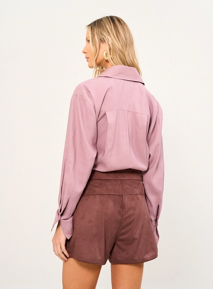 Short Feminino Alfaiataria Com Textura