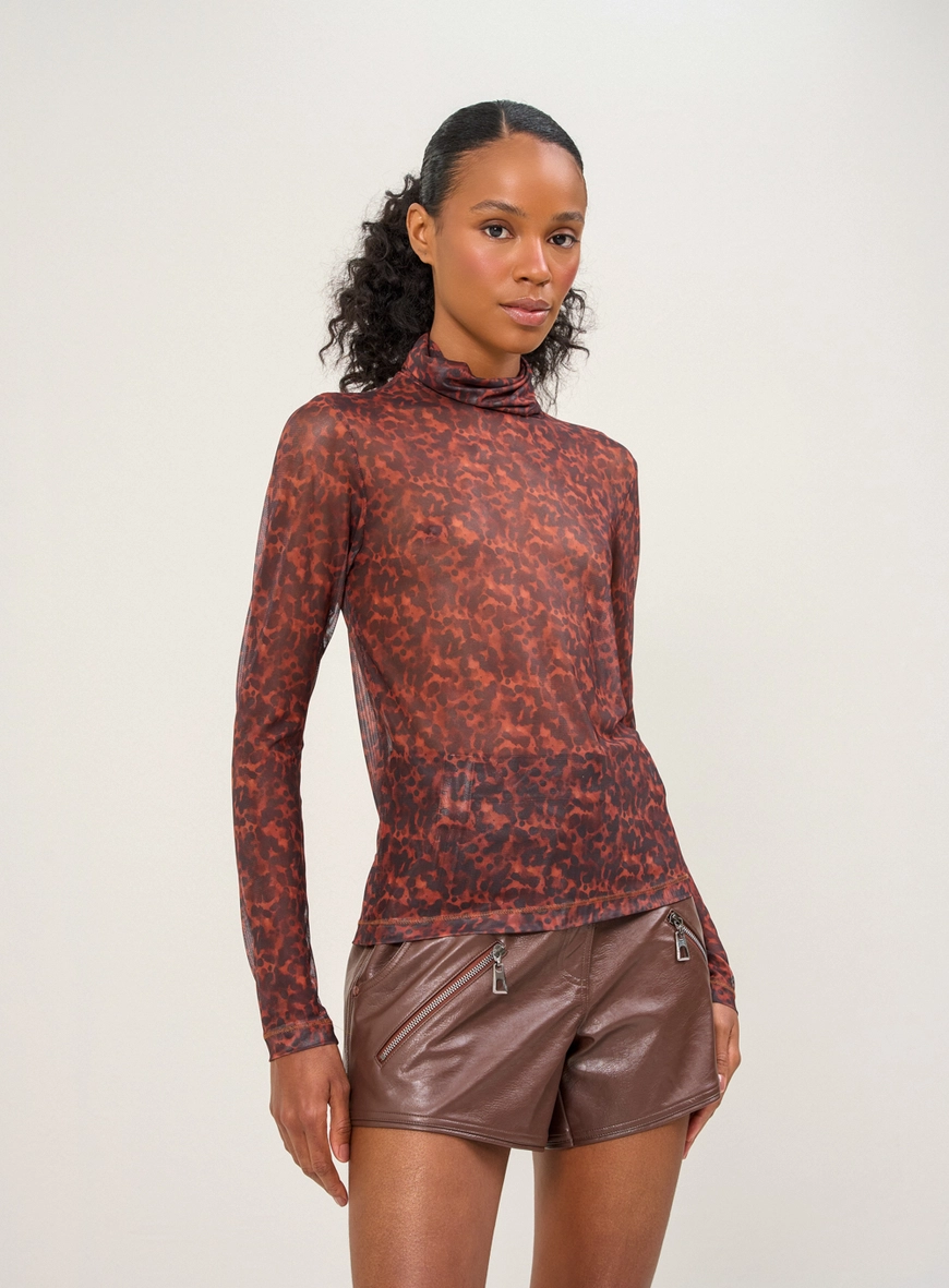 Blusa Feminina Gola Alta Com Estampa Estampados 1