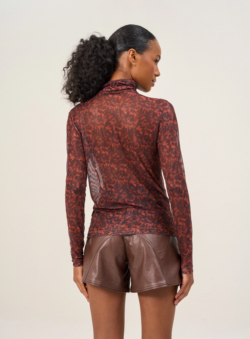 Blusa Feminina Gola Alta Com Estampa Estampados 2