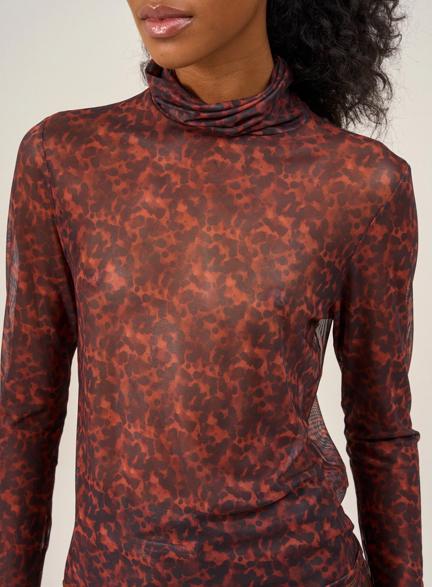 Blusa Feminina Gola Alta Com Estampa Estampados 3
