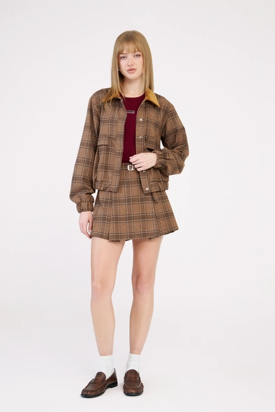 Jaqueta Alfaiataria Bomber Feminina Xadrez