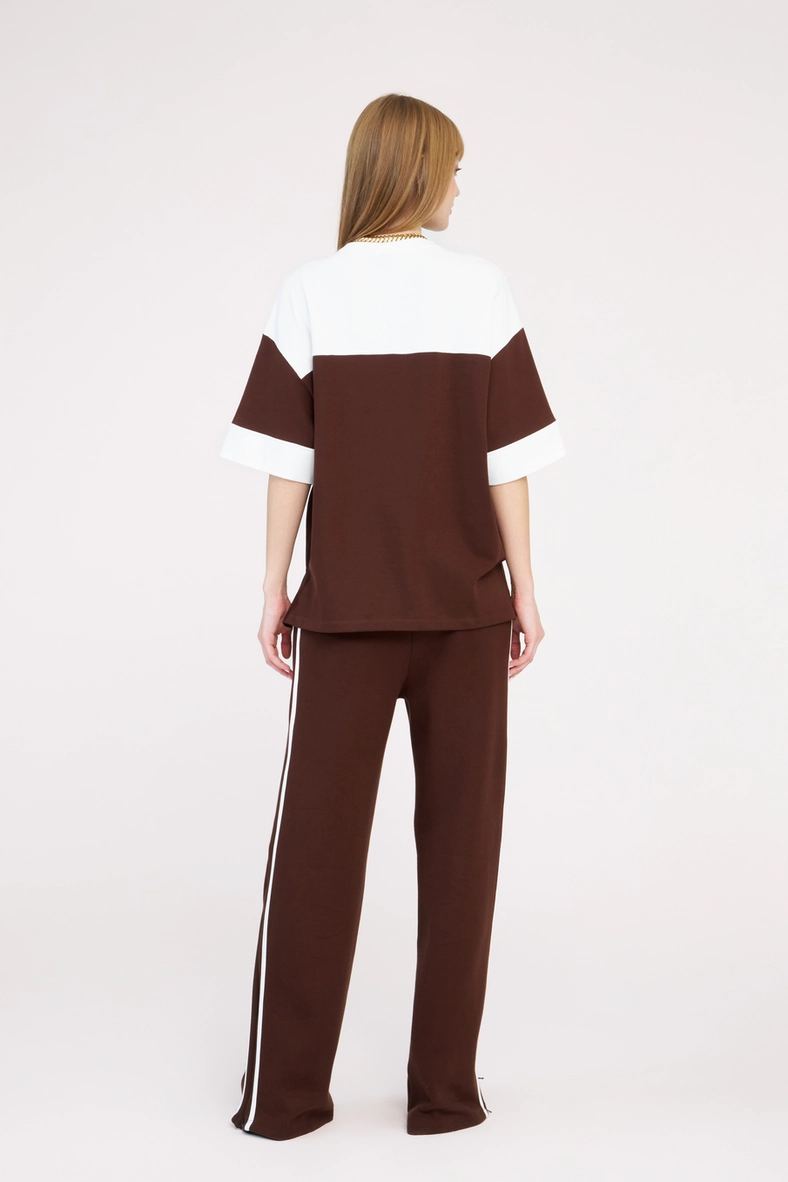 Camiseta Feminina Oversized Com Estampa Marrom 4