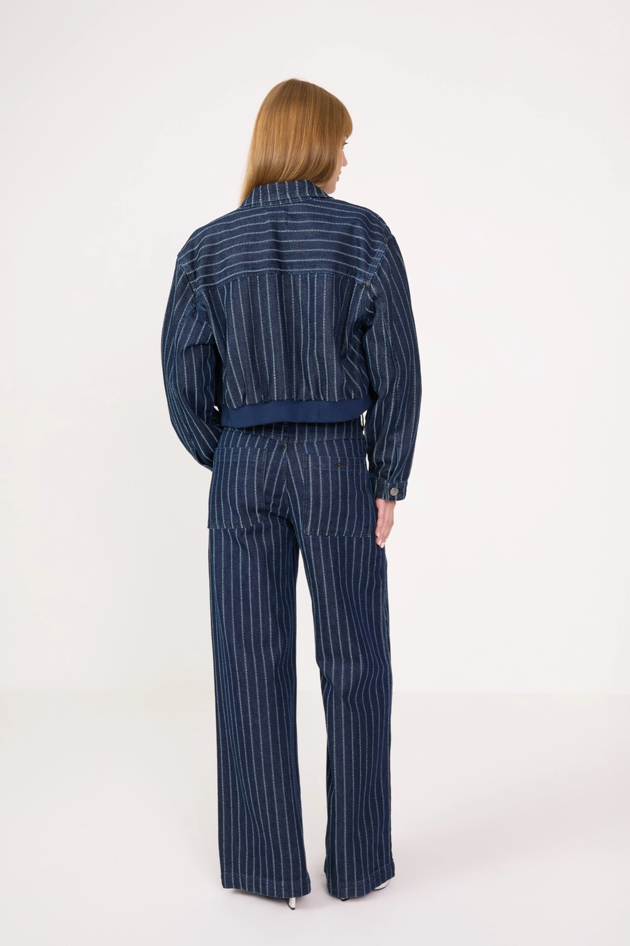 Jaqueta Jeans Bomber Feminina Listrada Estampados 4