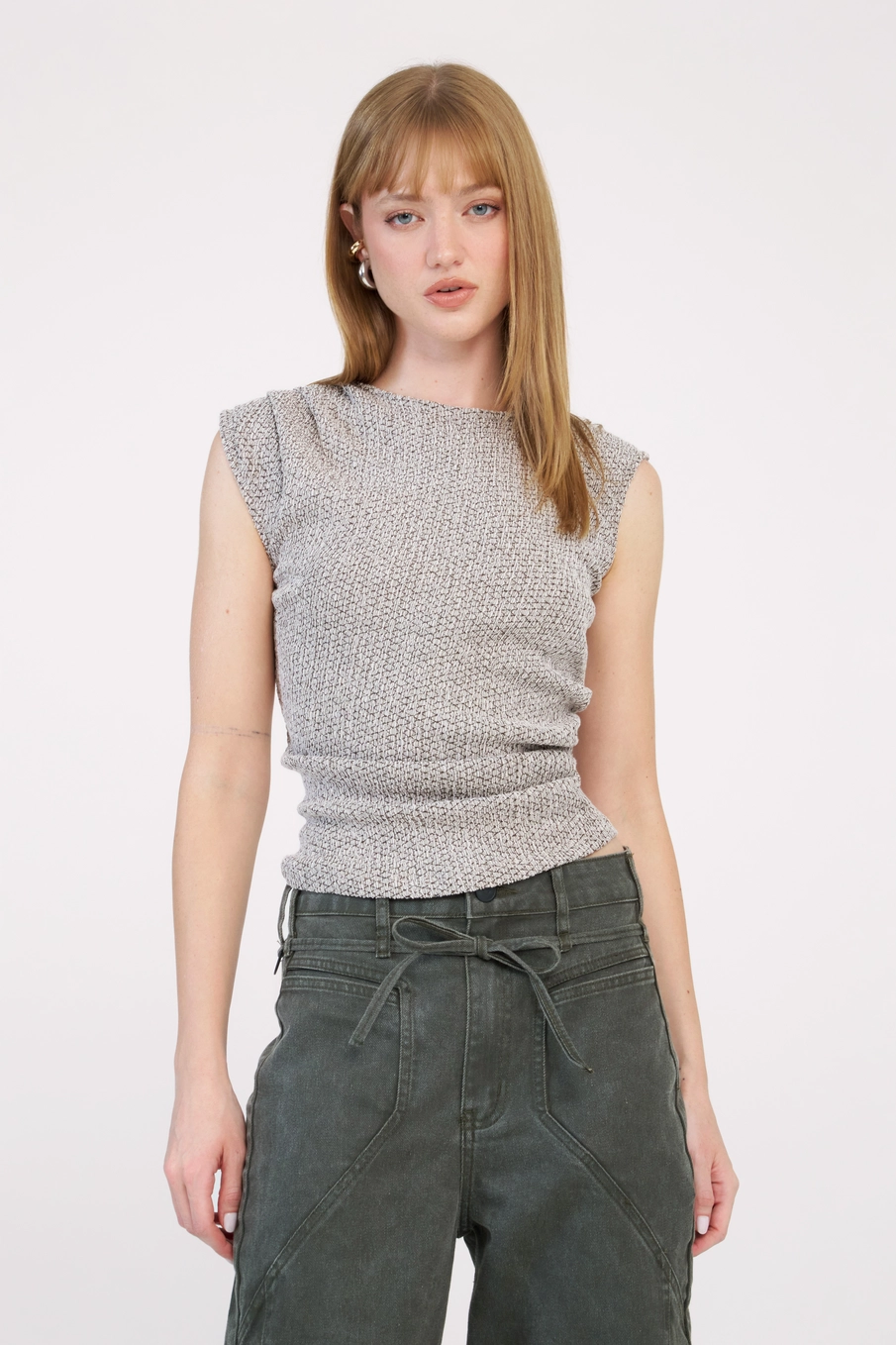 Blusa Slim Texturizada Bege 3