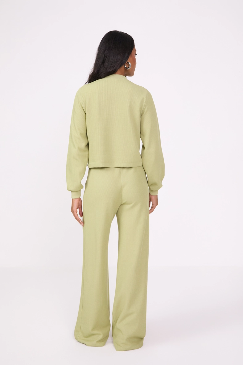 Blusão Feminino Regular Canelado Verde 4