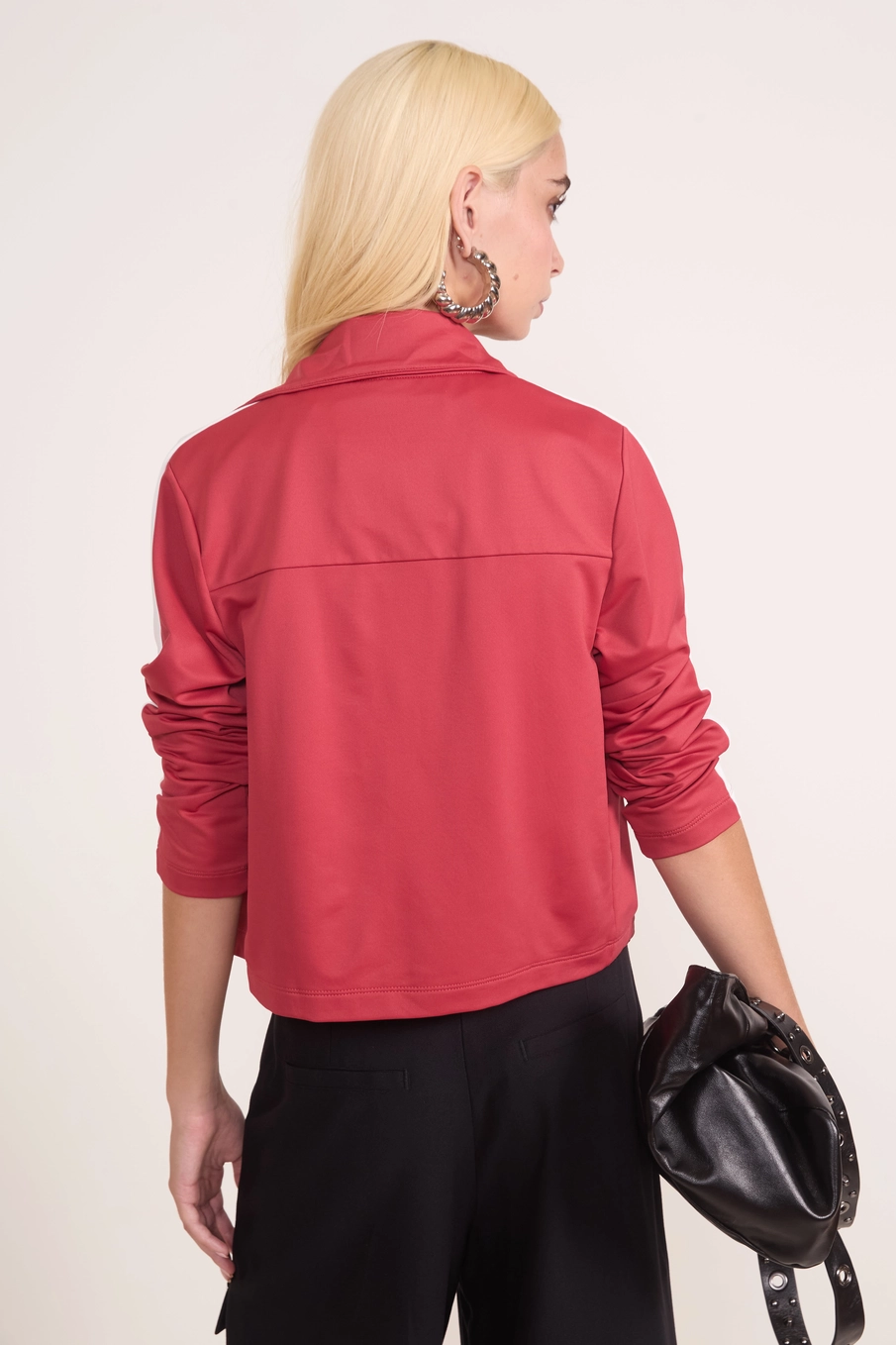 Jaqueta Track Cropped Vermelho