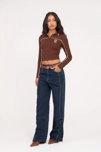 Polo Feminina Small Manga Longa