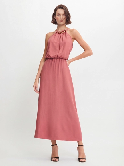 Vestido Midi Evasê Halter