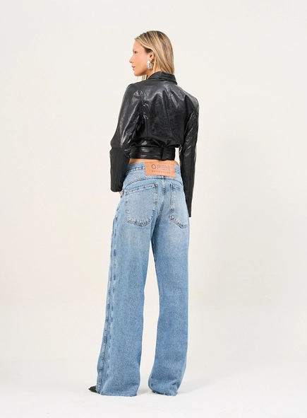 Calça Feminina Jeans Com Bolsos