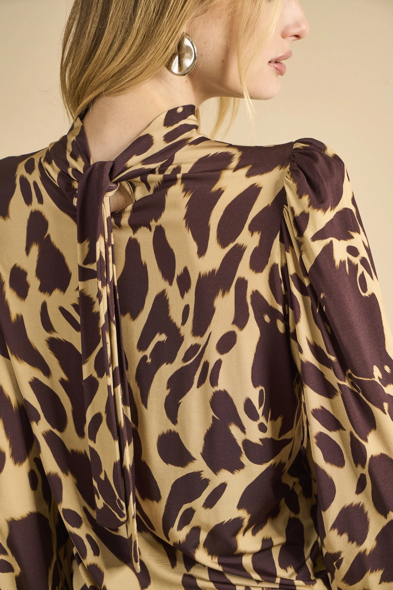 Blusa Gola Alta Com Amarração - Selva Urbana Estampados