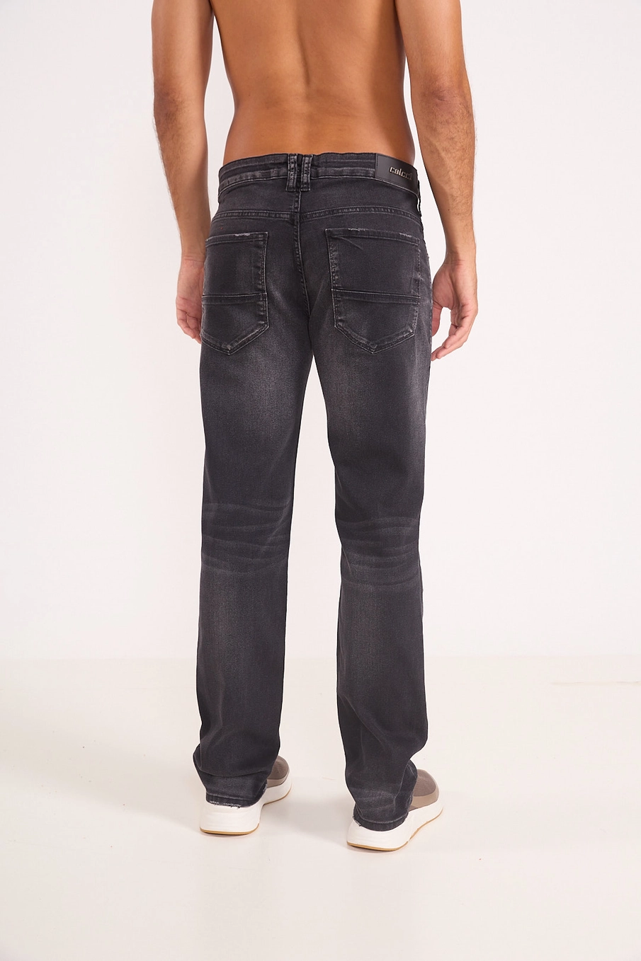 Calça Jeans Slim Preta Estonada Indigo Preto