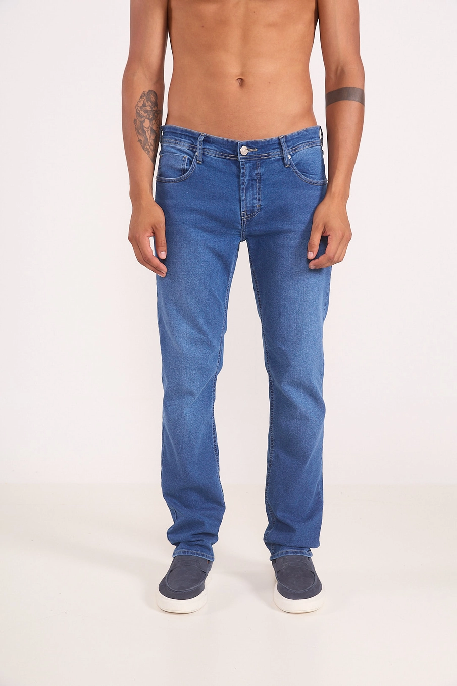 Calça Jeans Masculina Reta Índigo