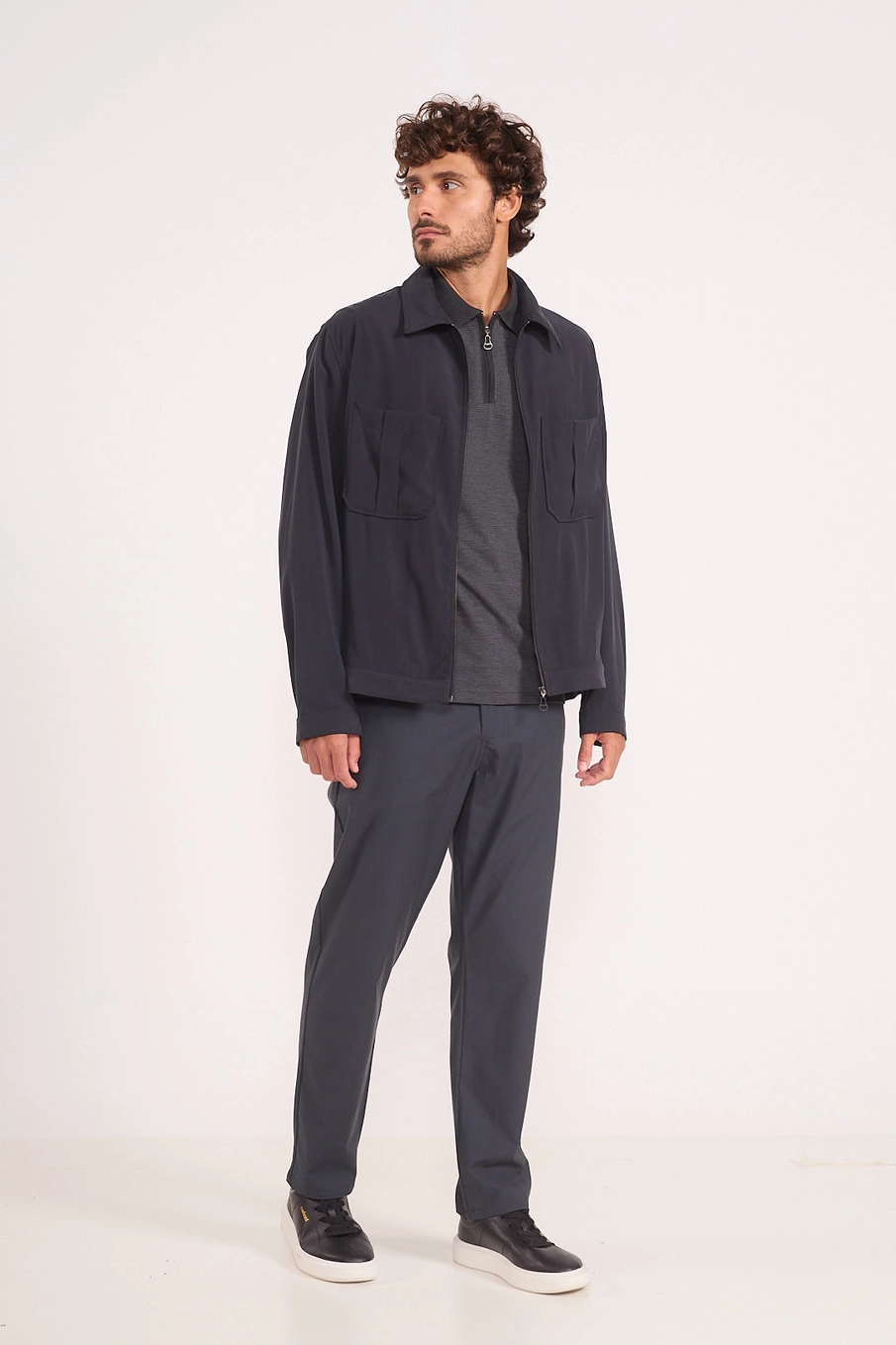 Calça Masculina Reta Cinza