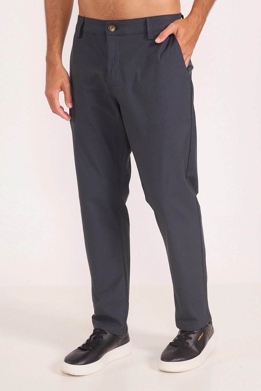 Calça Masculina Reta Cinza