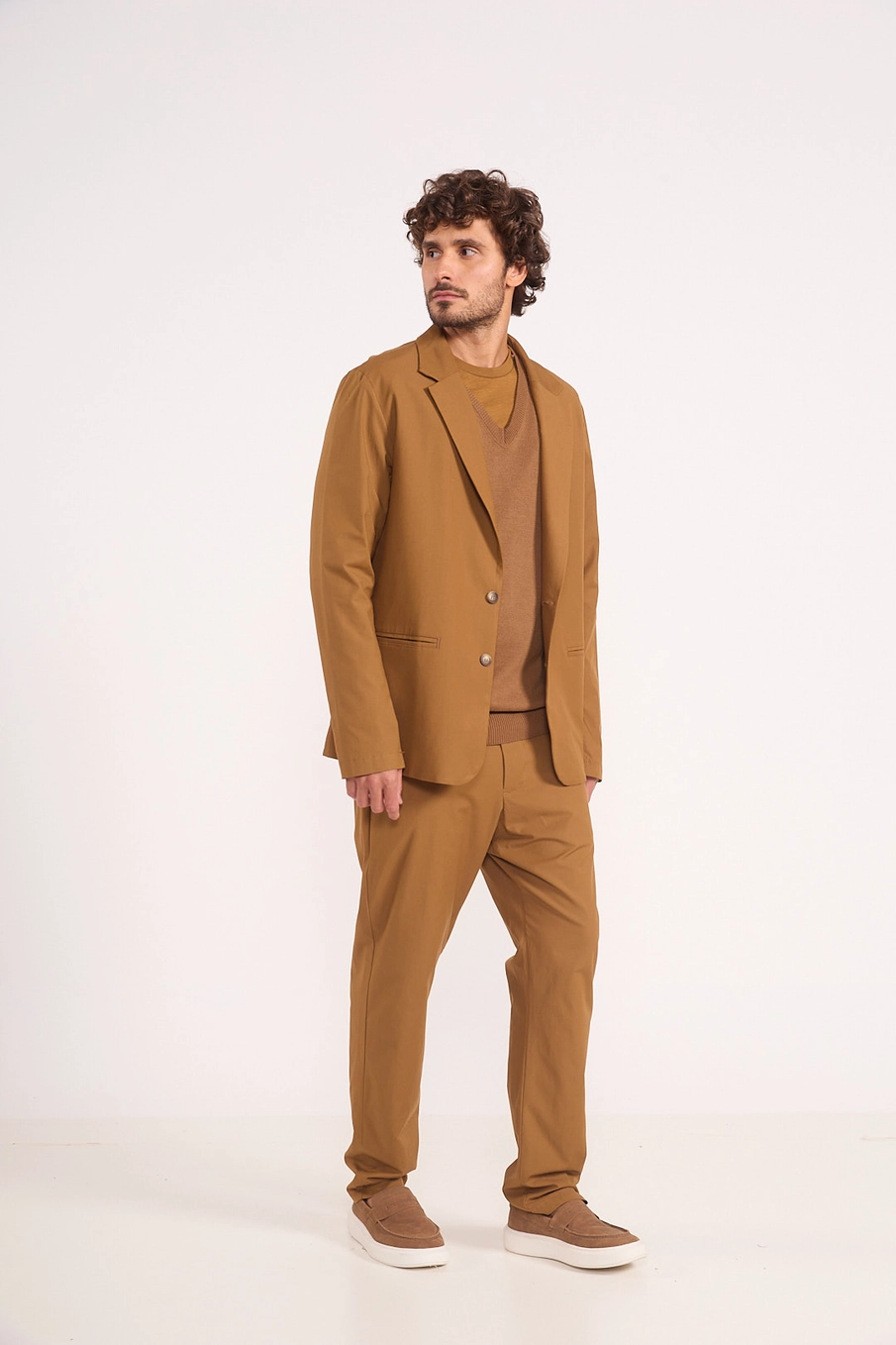 Calça Masculina Reta Em Alfaiataria Marrom