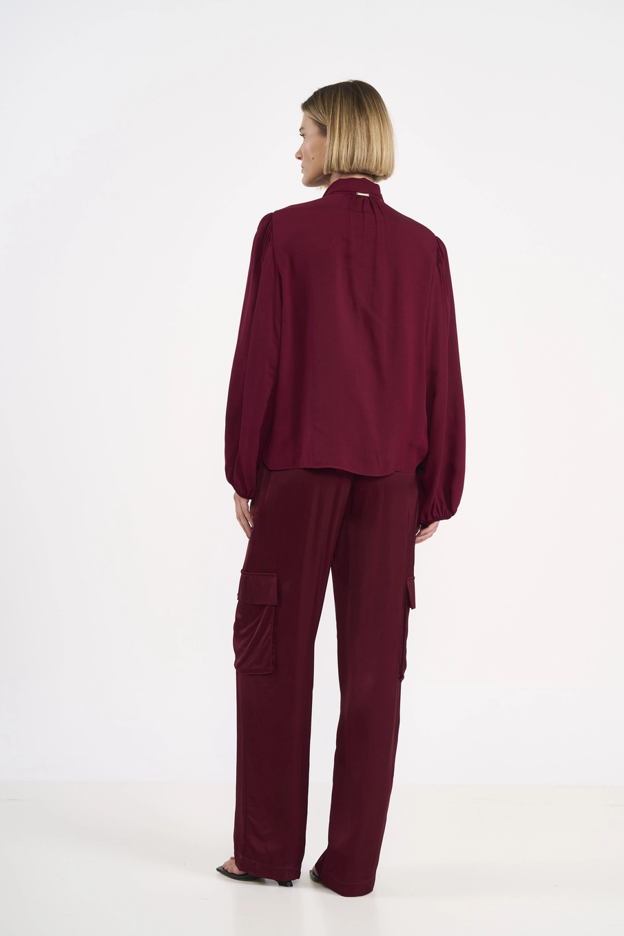 Calça De Alfaiataria Utilitária Bordô