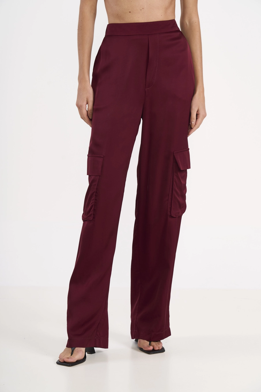 Calça De Alfaiataria Utilitária Bordô