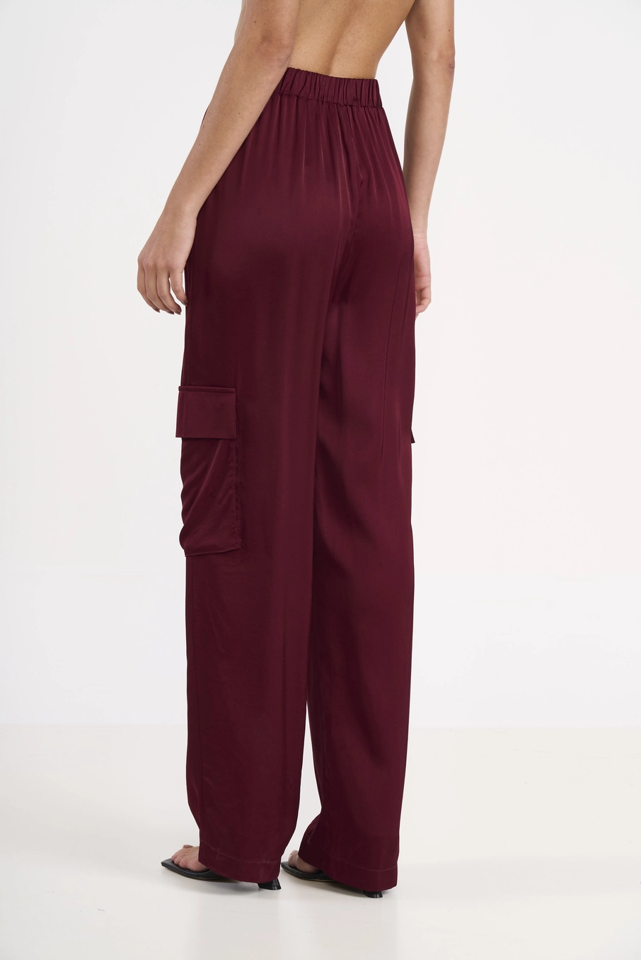 Calça De Alfaiataria Utilitária Bordô