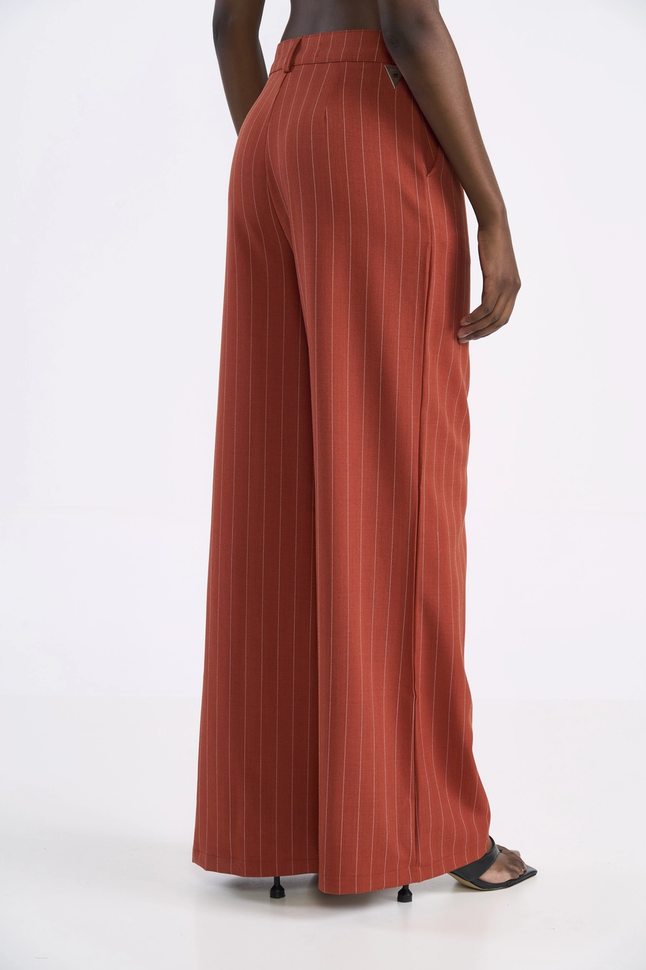 Calça Alfaiataria Wide Leg Risca De Giz Estampados