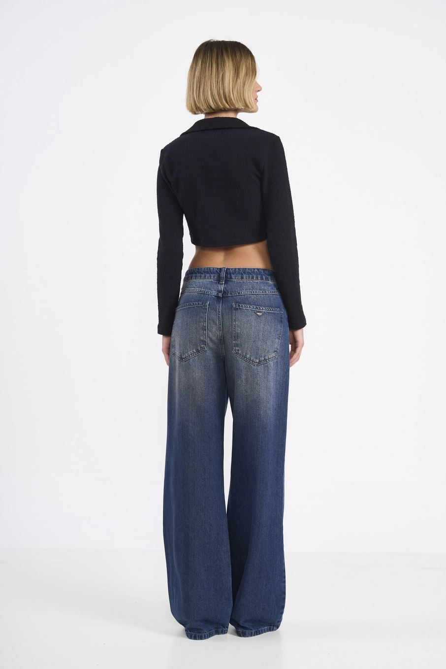 Calça Jeans Ampla Cintura Alta Wide Leg Juliette Índigo