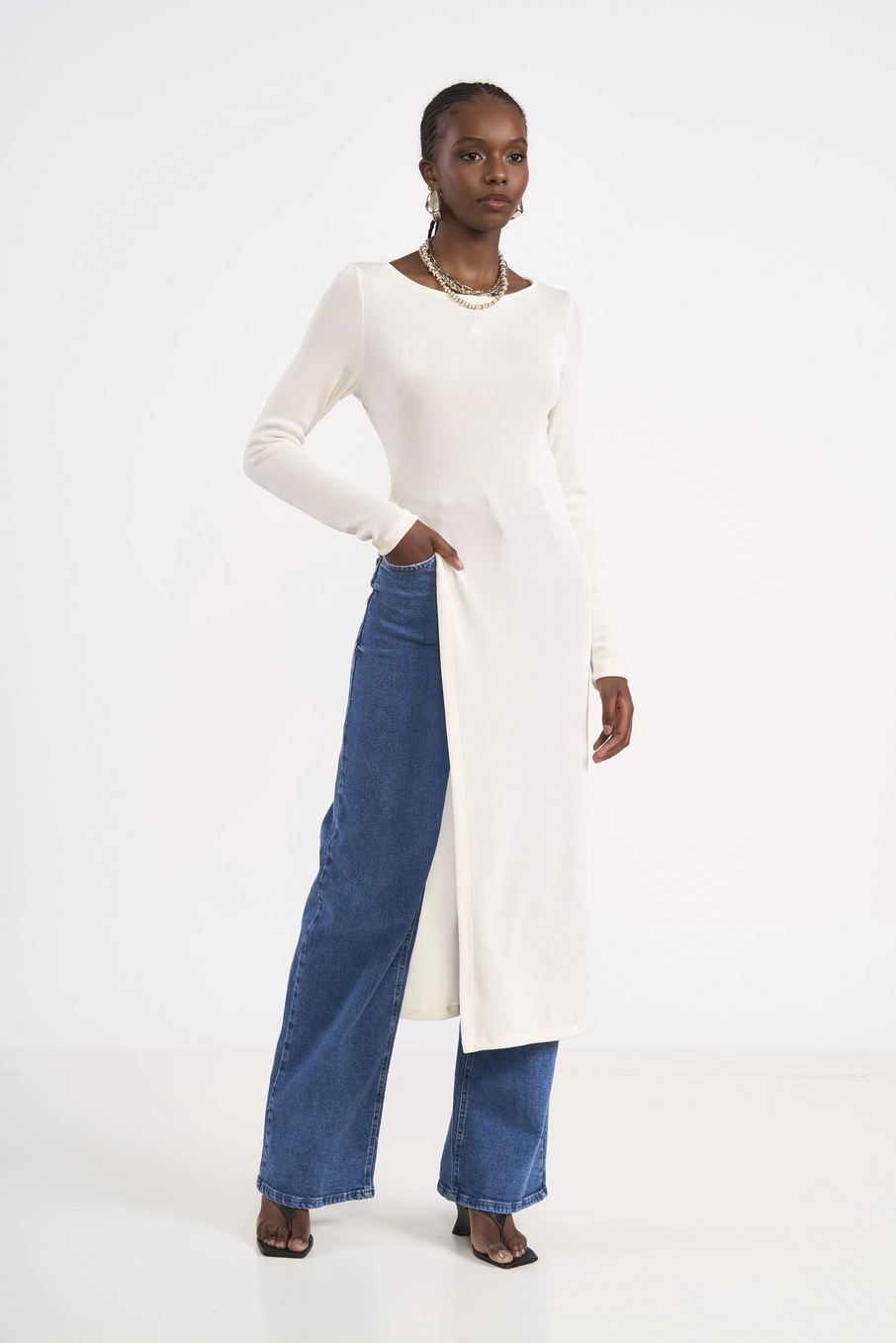 Calça Jeans Wide Leg Cintura Alta Juliette Índigo