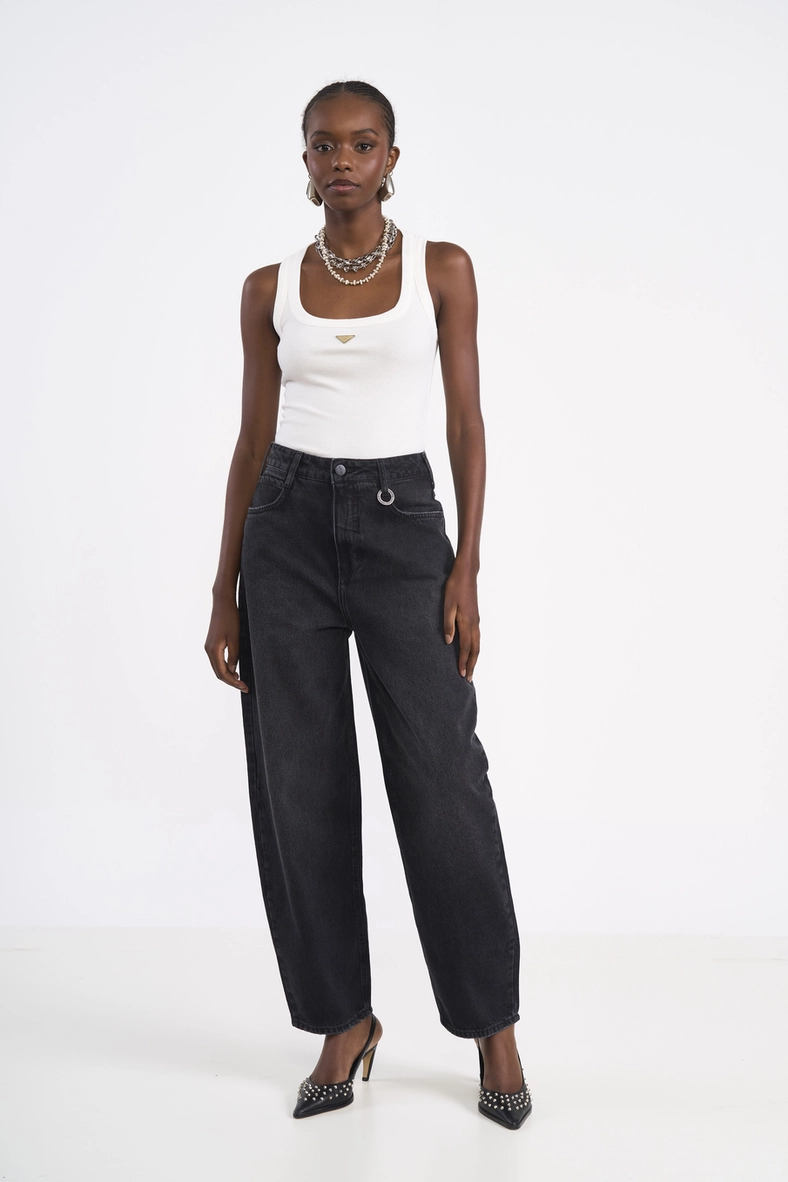 Calça Jeans Barril Black