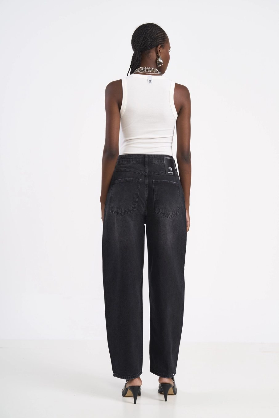 Calça Jeans Barril Black Indigo Preto