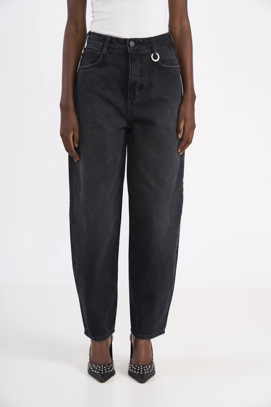 Calça Jeans Barril Black Indigo Preto