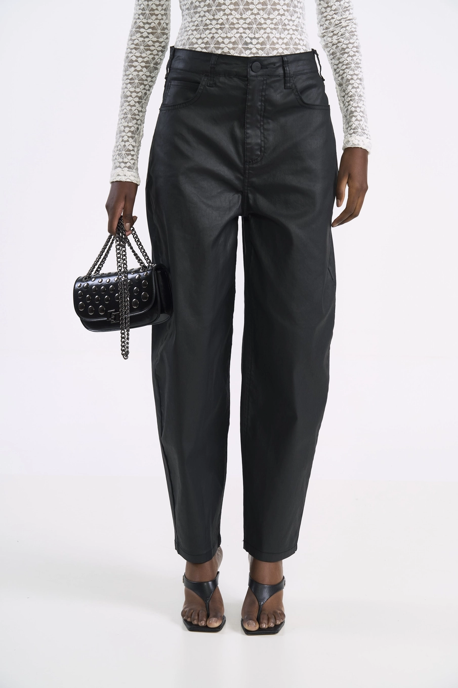 Calça Barril Resinada - Joana Preto
