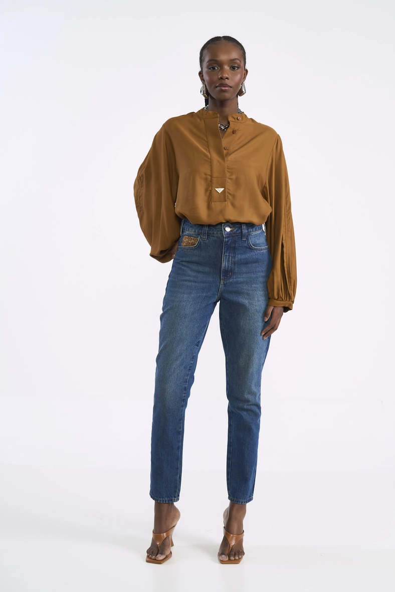 Calça Feminina Jeans Cropped