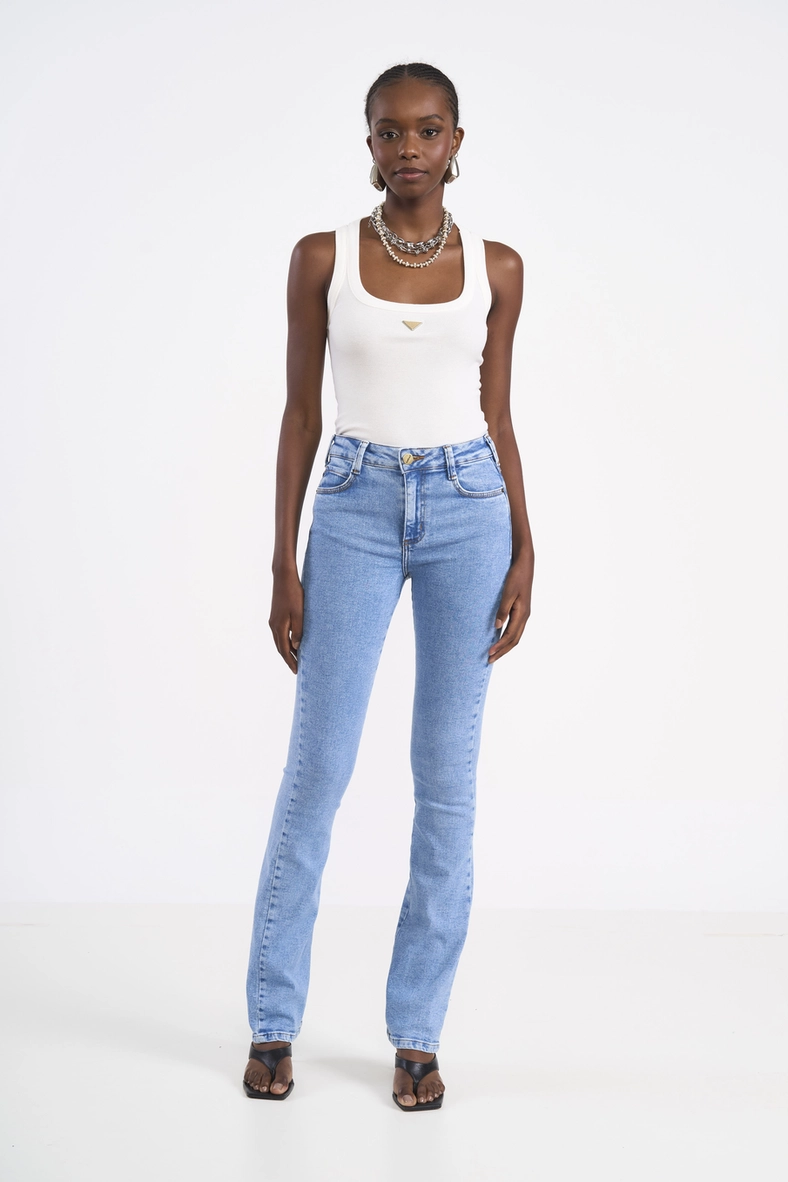 Calça Feminina Jeans Reta
