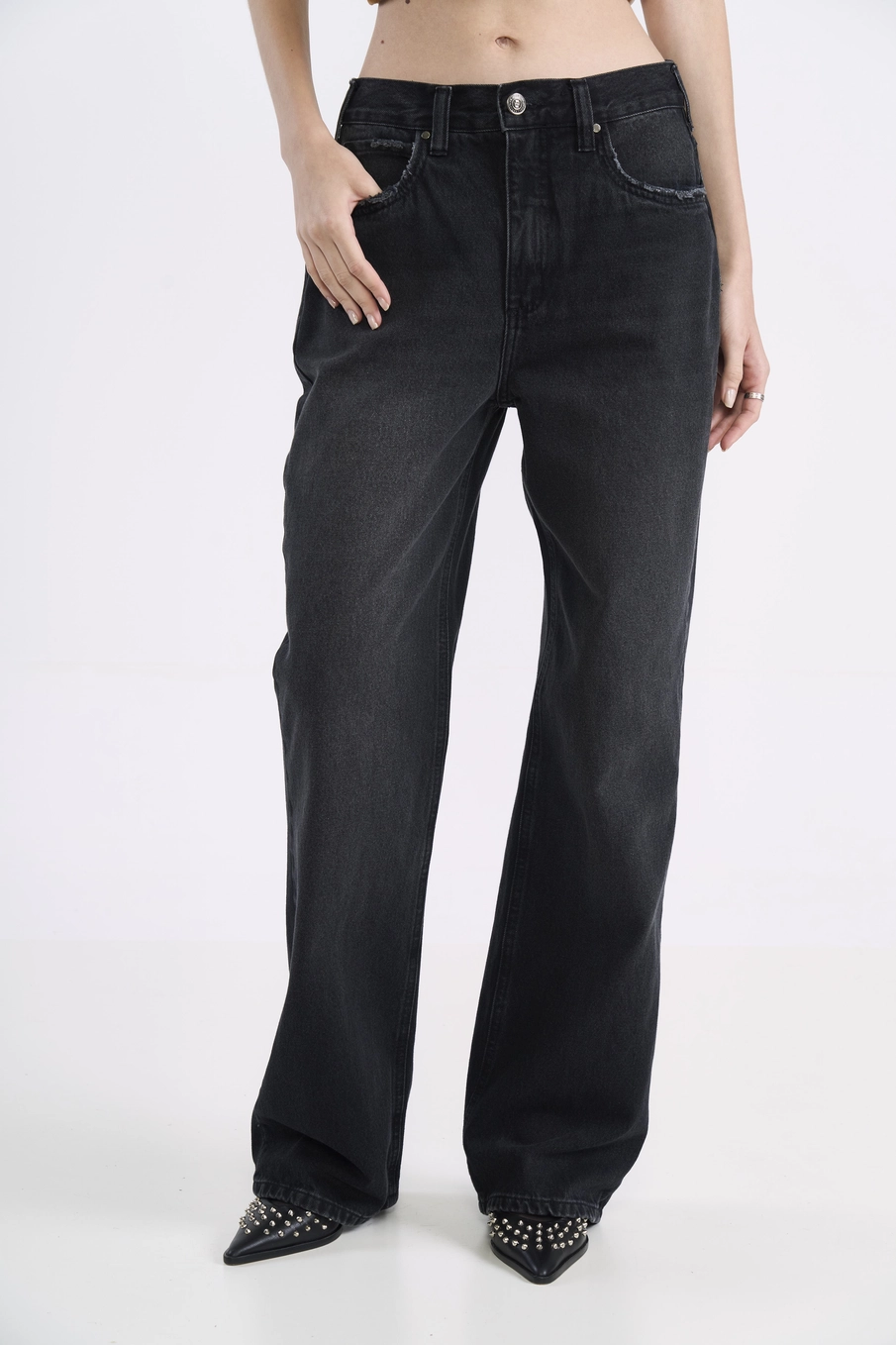 Calça Jeans Wide Leg Black Indigo Preto