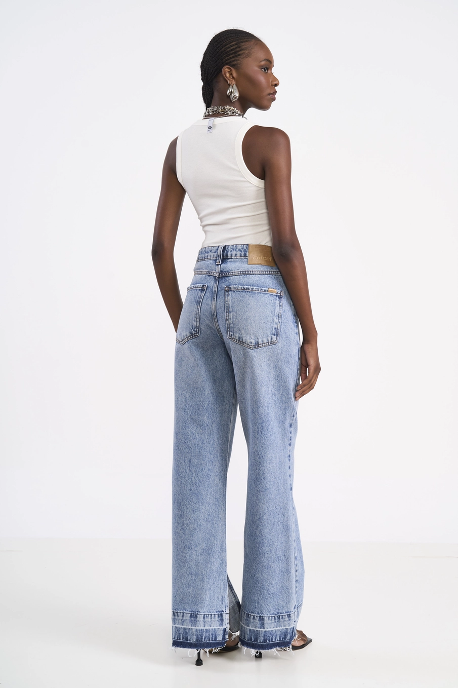 Calça Jeans Wide Leg Índigo