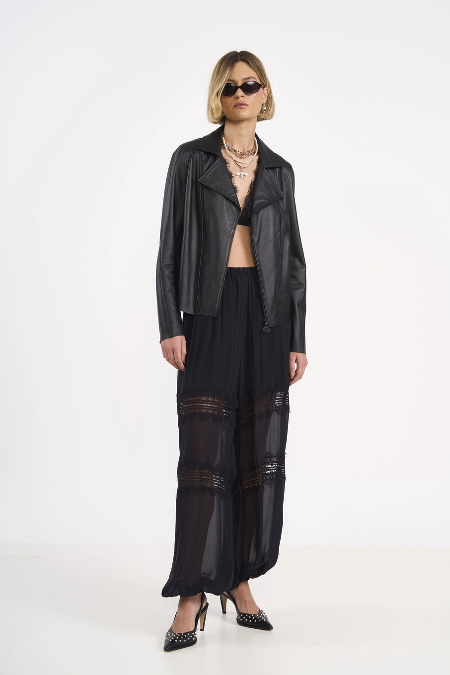 Calça Aladim Em Tule Preto