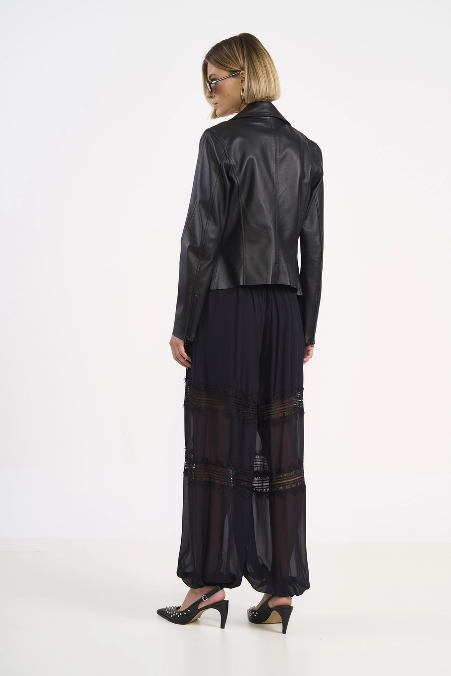 Calça Aladim Em Tule Preto