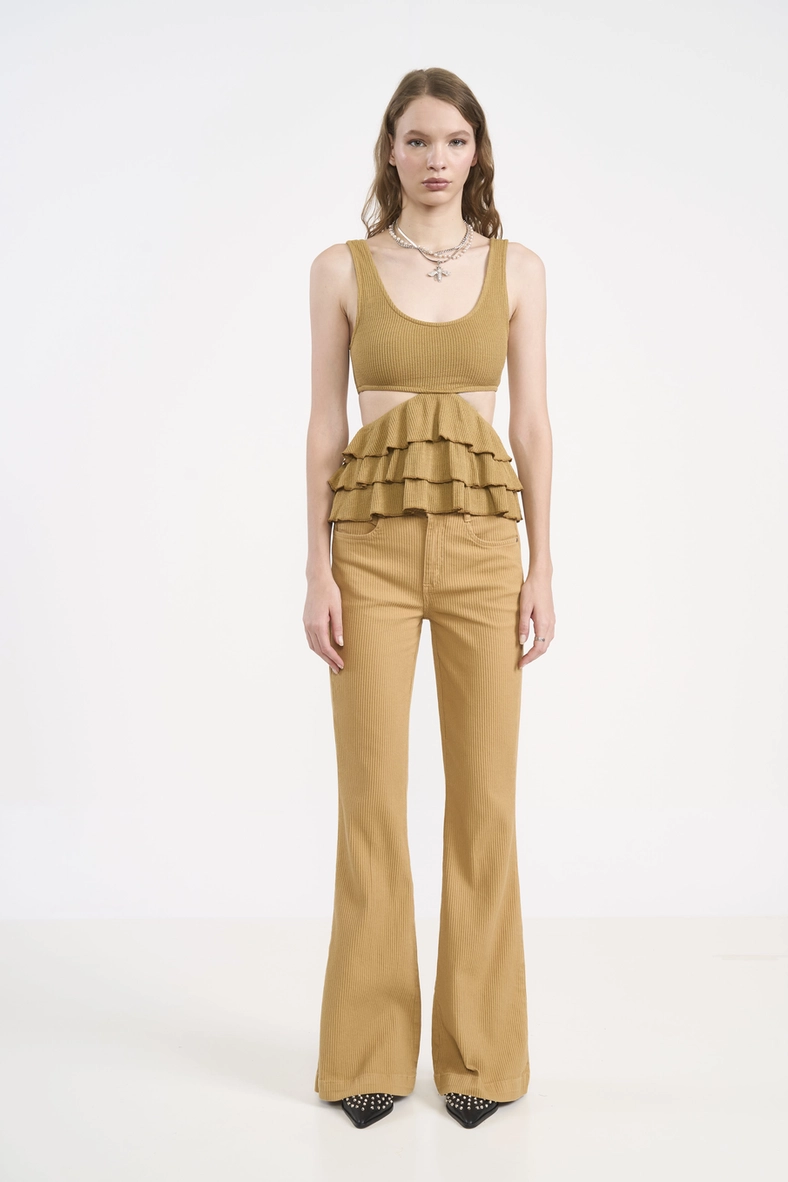 Calça Em Sarja Bia Flare