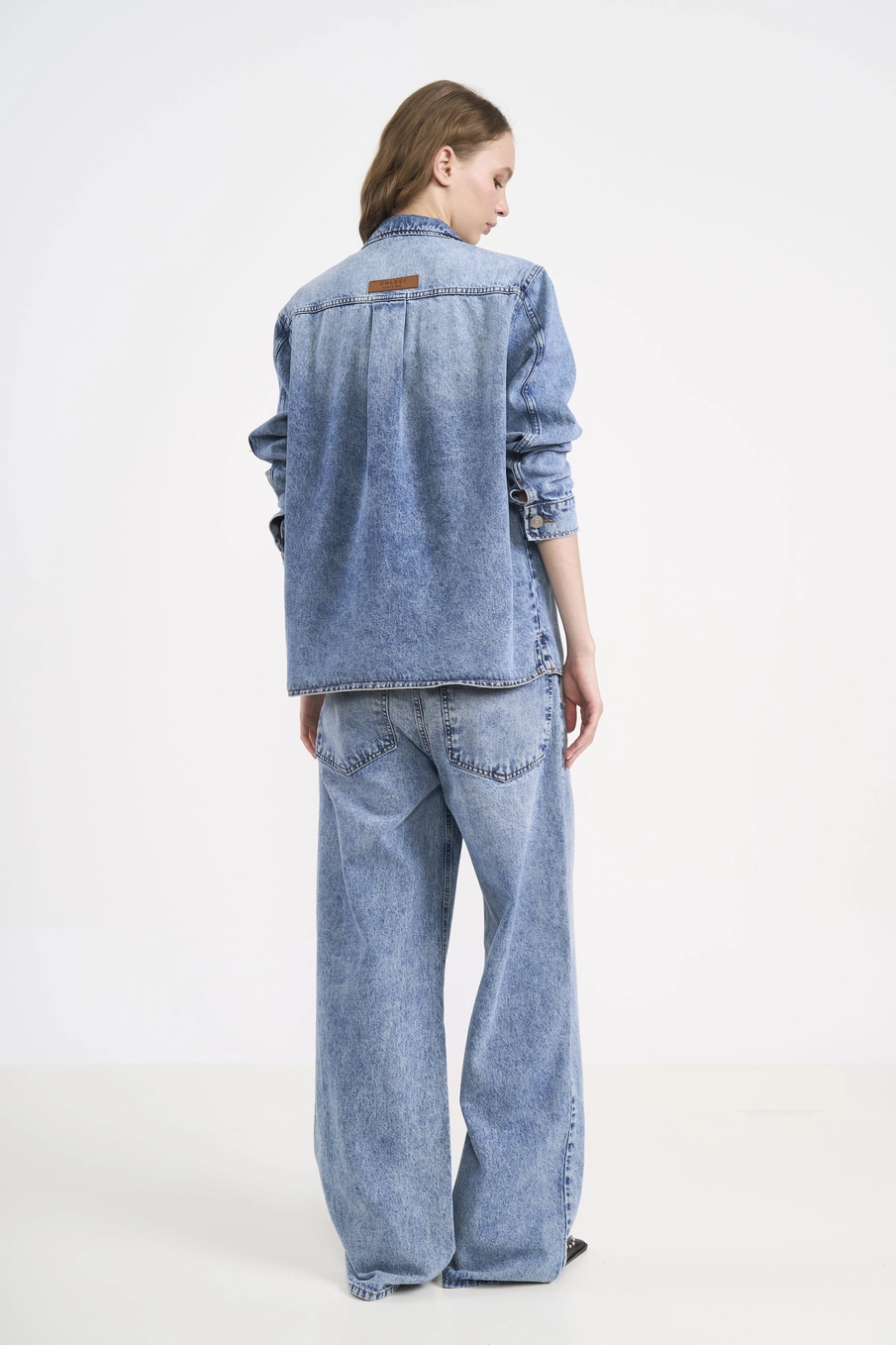Calça Jeans Feminina Wide Leg Cintura Alta Índigo