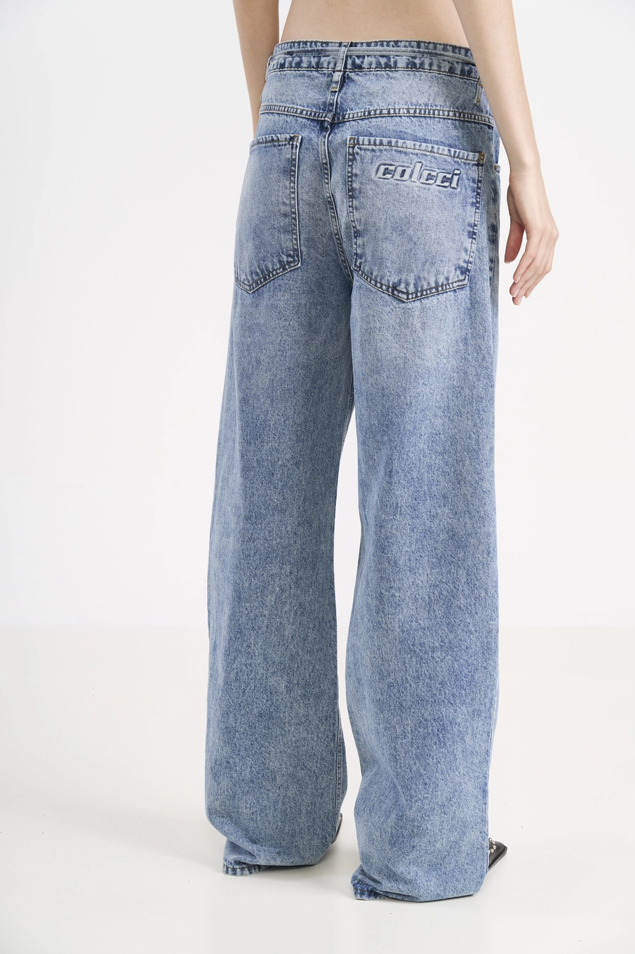 Calça Jeans Feminina Wide Leg Cintura Alta Índigo