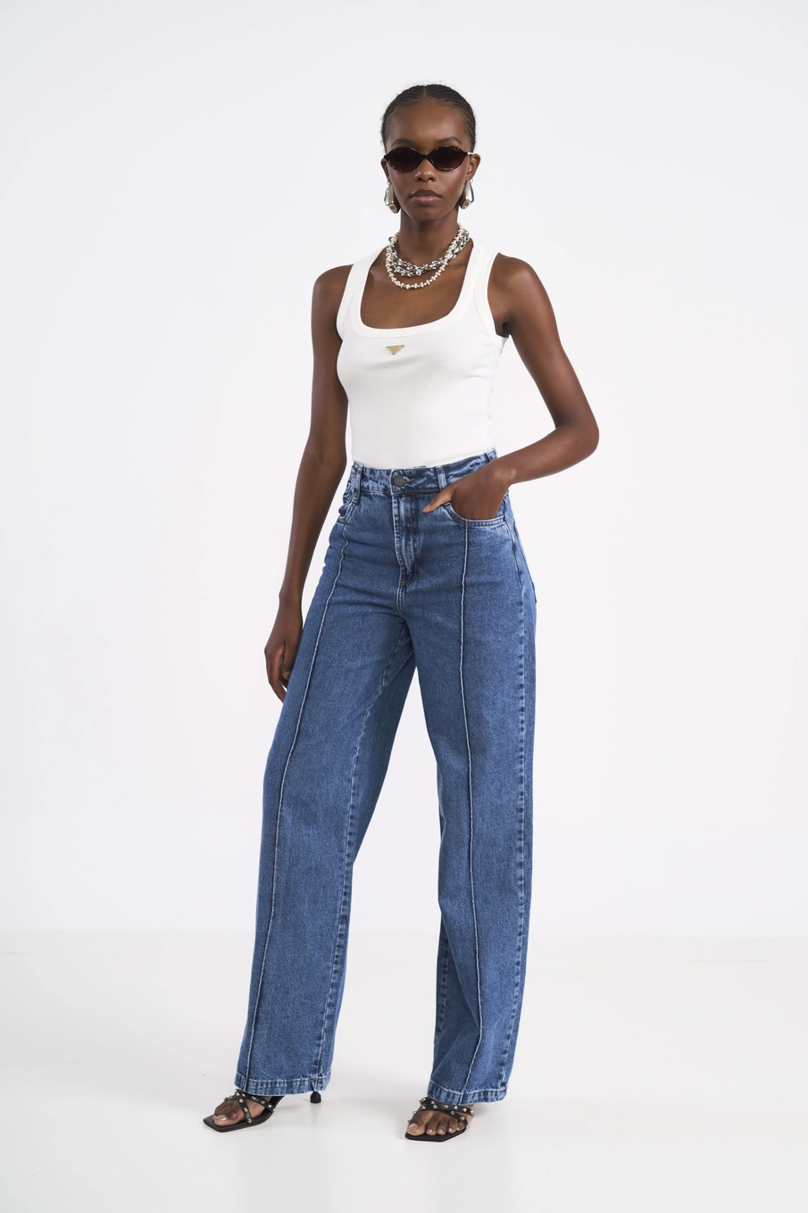 Calça Jeans Wide Leg Juliette Índigo