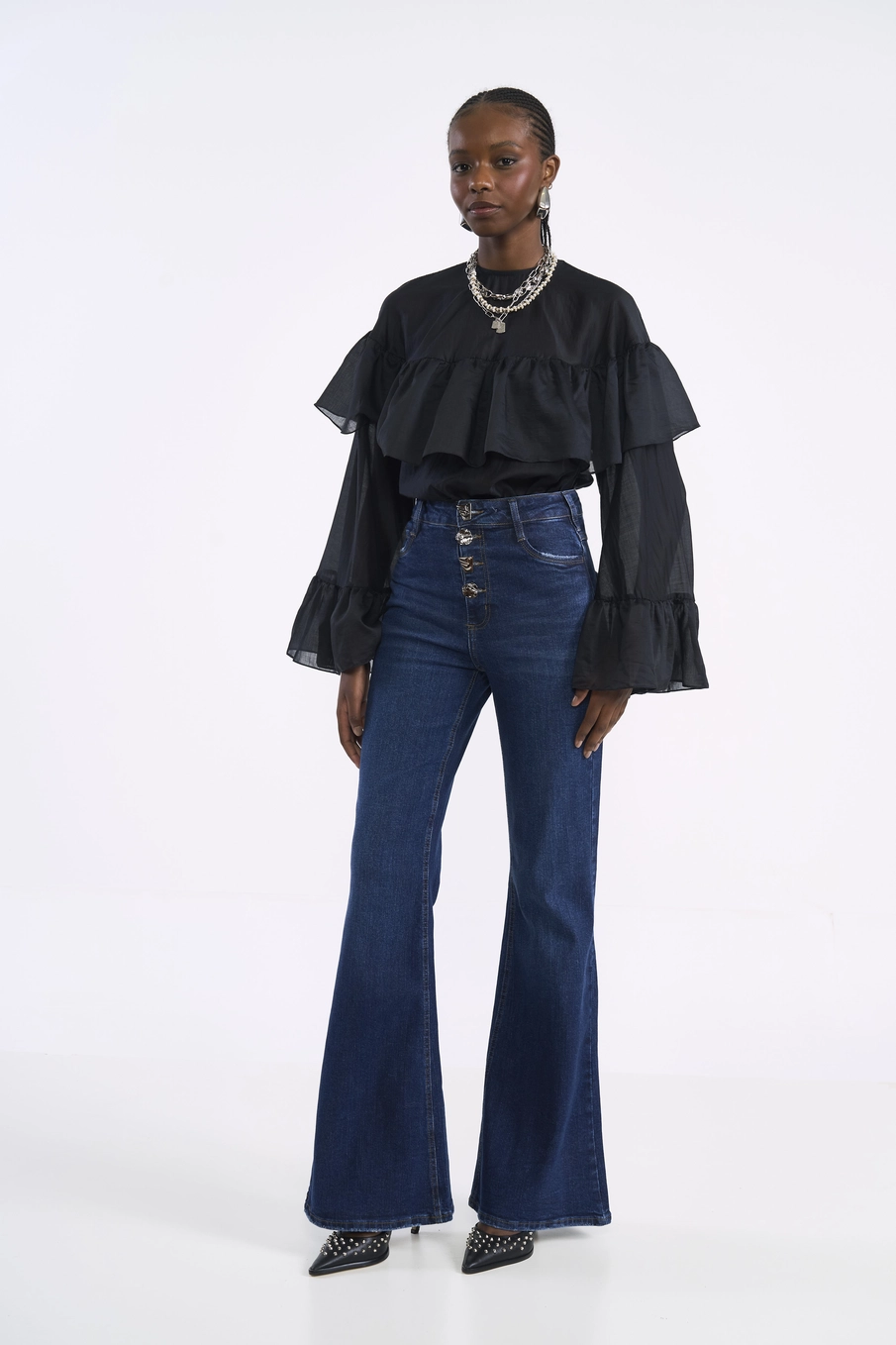 Calça Feminina Jeans Bruna Flare Índigo