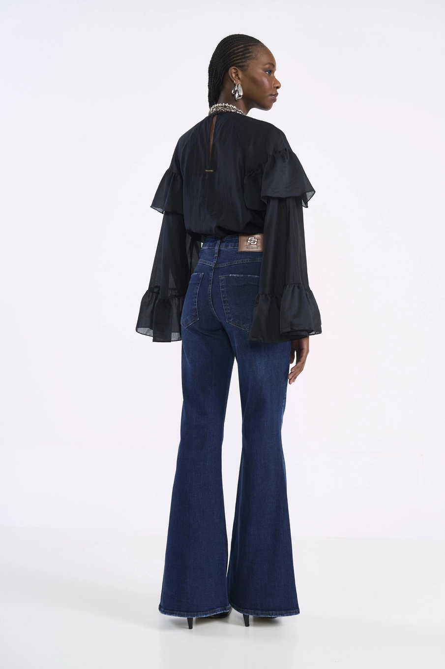 Calça Feminina Jeans Bruna Flare Índigo