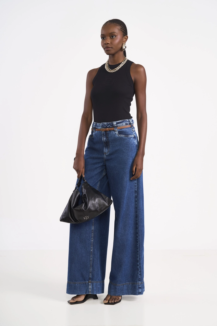 Calça Jeans Wide Leg Silvia Índigo