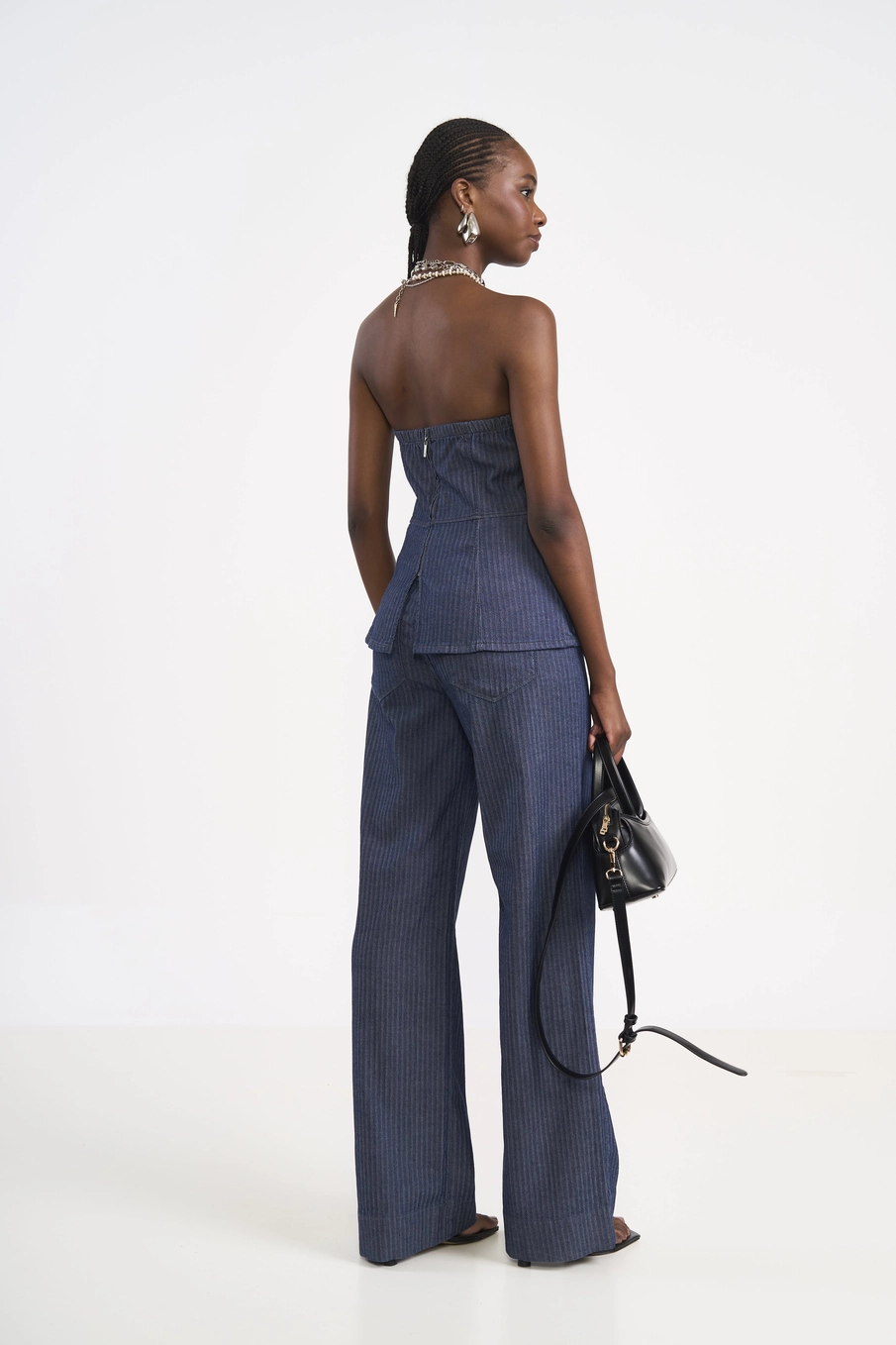 Calça Jeans Wide Leg Risca De Giz Índigo