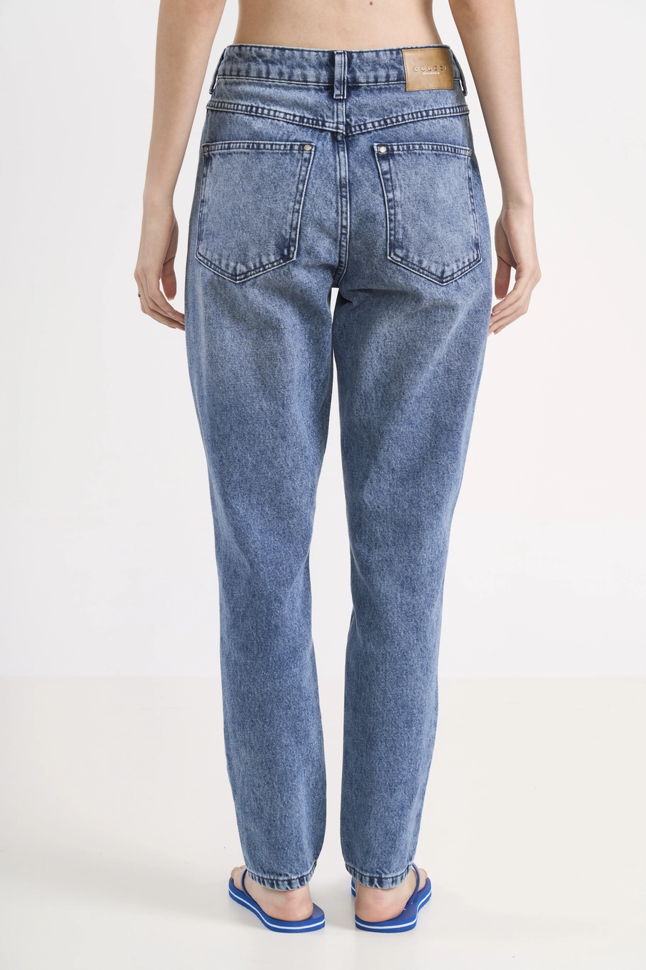 Calça Jeans Casual Vintage Mom Índigo