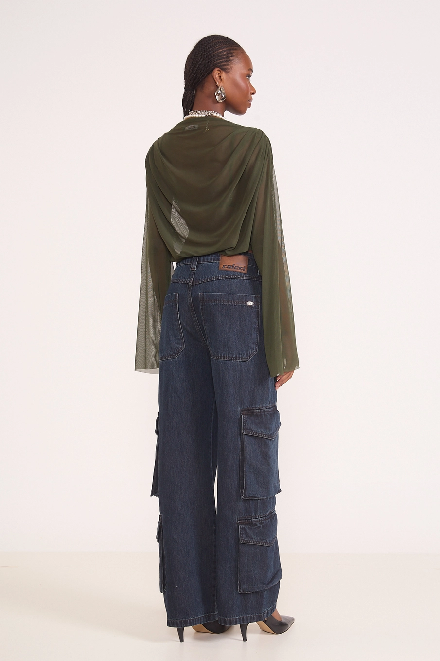Calça Jeans Bruna Cargo Índigo