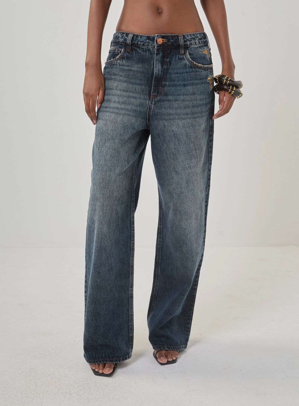 Calça Jeans Wide Leg Denim Lovers Índigo