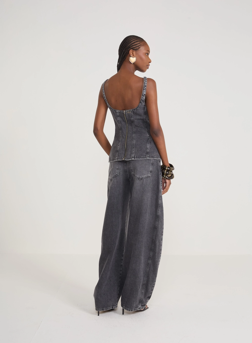 Calça Jeans Barril Indigo Preto
