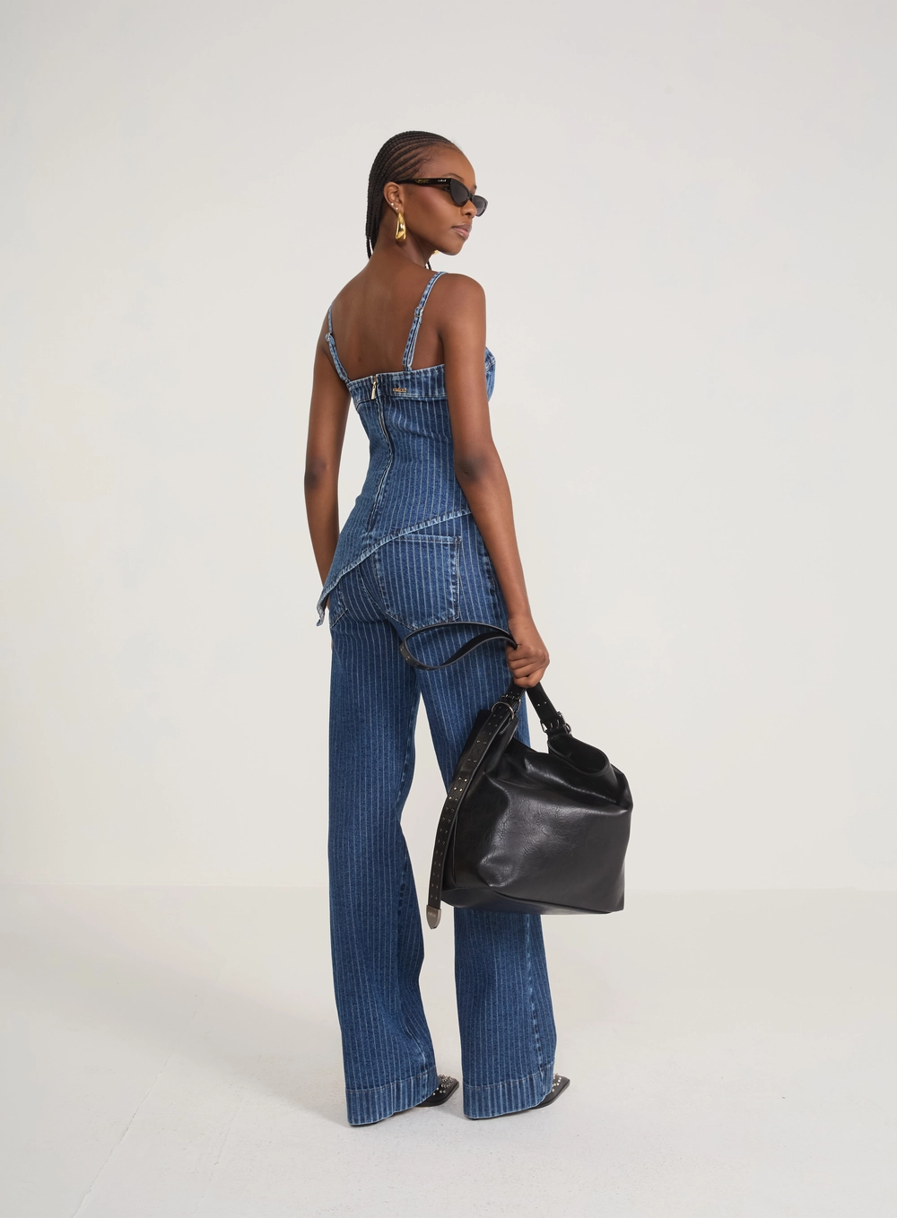 Calça Jeans Wide Leg Risca De Giz Índigo