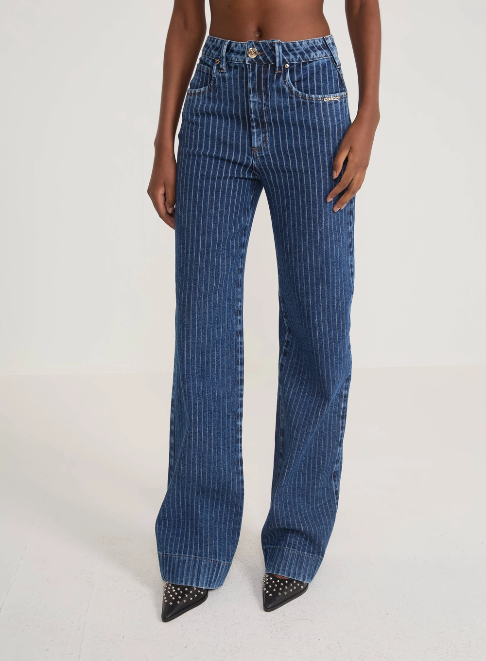 Calça Jeans Wide Leg Risca De Giz Índigo